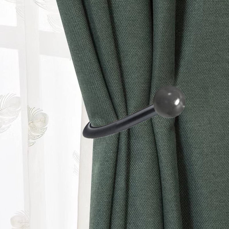 Meetart Decorative Curtain Drapery Holdbacks  Curtain Tiebacks Simple Vintage Rustic Style Decor 4 Pack  Black Come with Screws? - Image 2